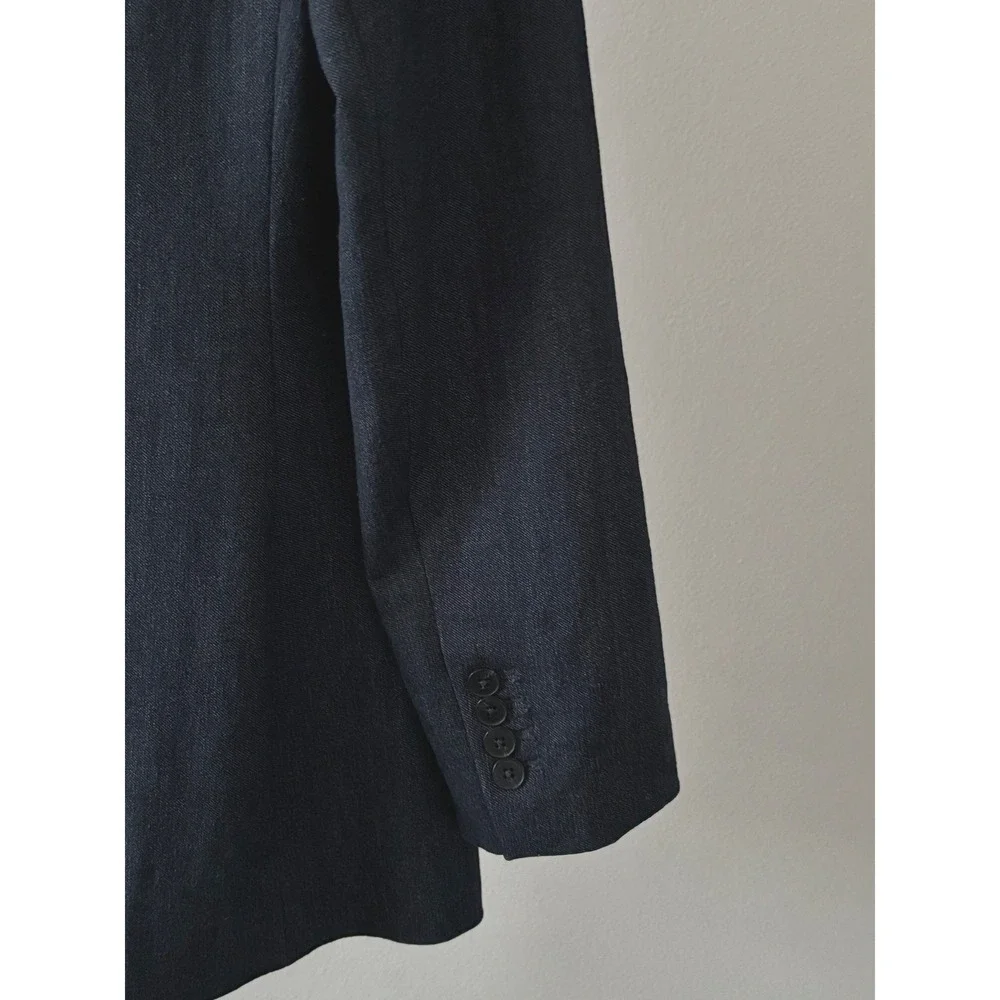 Polished Professional Blazer Size M Dark Wash Editor Lined w/ Vent & Structure - Picture 10 of 13